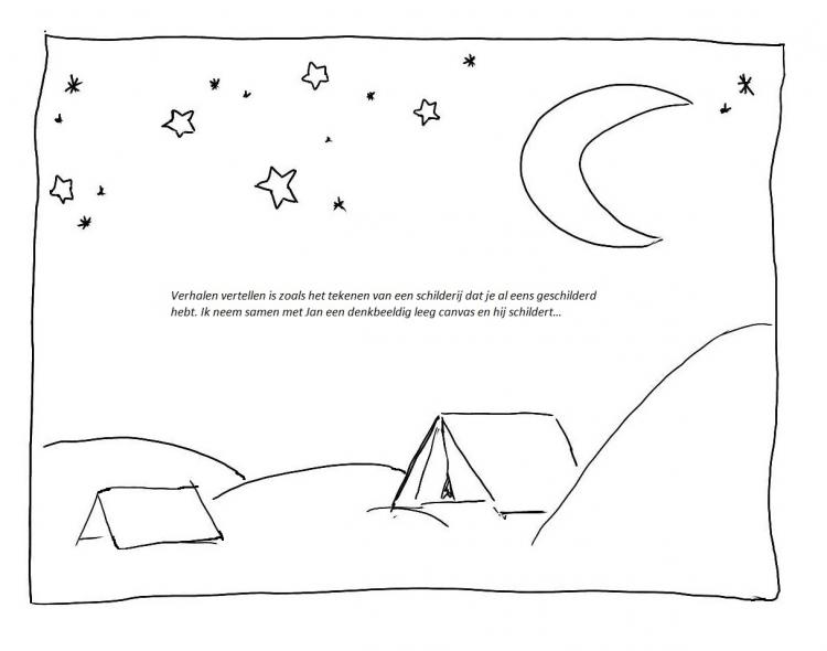 tenten onder een sterrenhemel